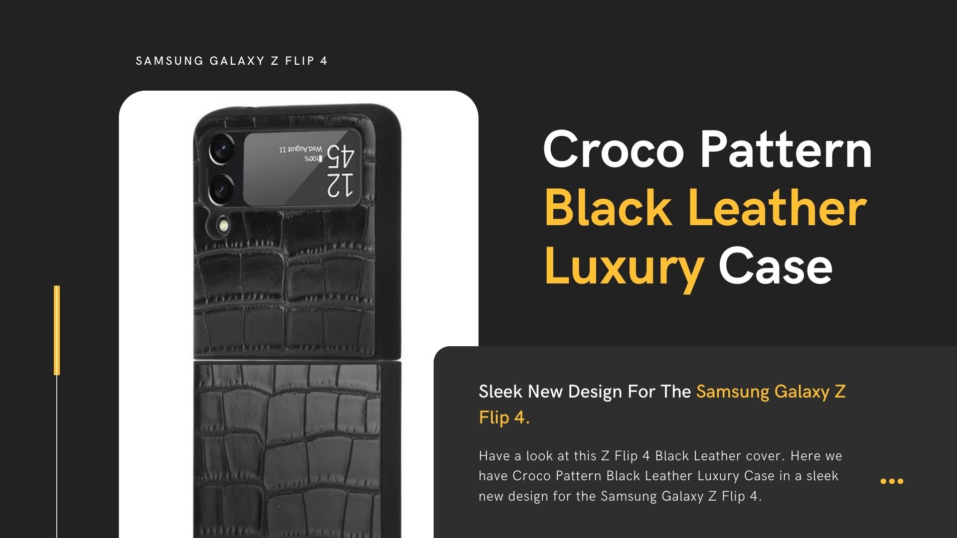 Croco Pattern Black Leather Luxury Case