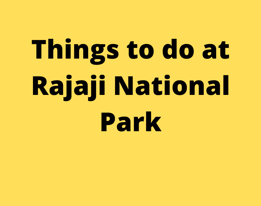 Things to do at Rajaji National Park