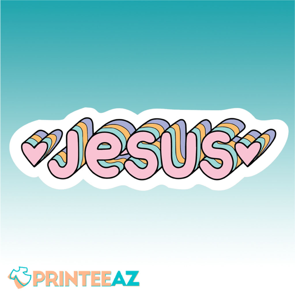 Jesus-Multicolor-Christian-Stickers