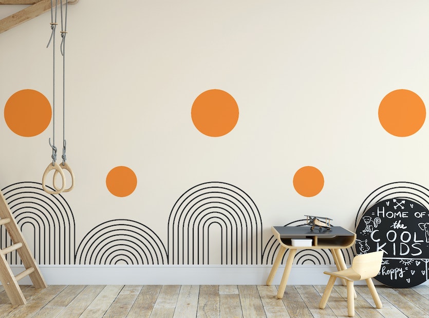 Geometric Boho Art Line Wallpaper