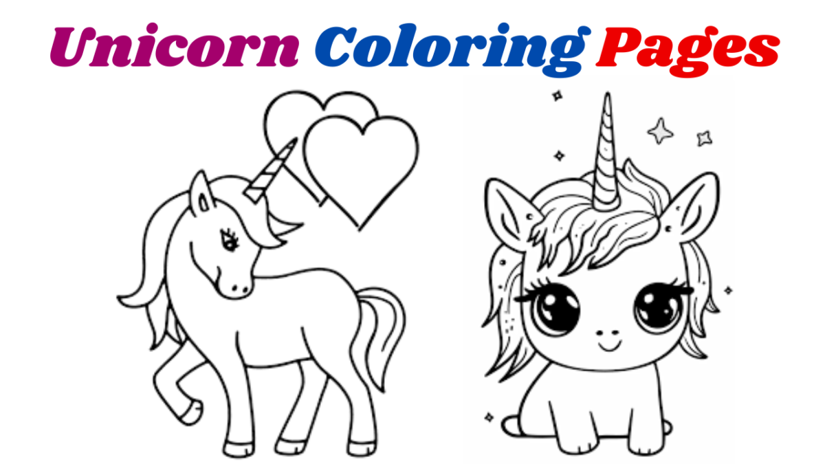 Unicorn Coloring Pages For Kids 1200x675 