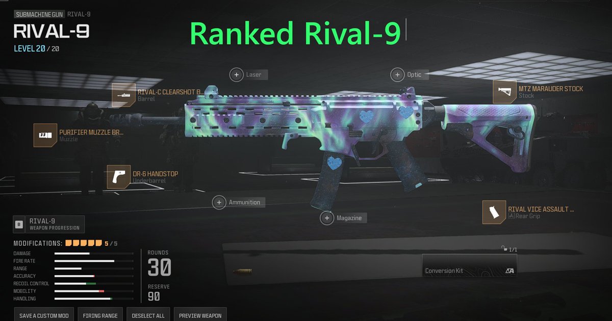 New RIVAL-9 Class for MW3 Ranked Play