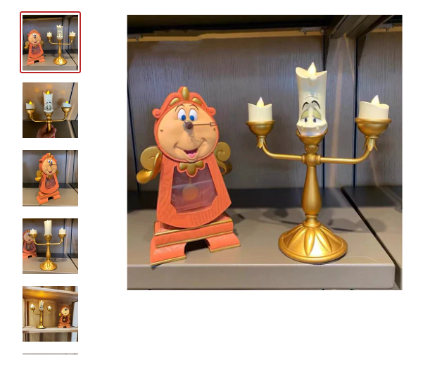 2 Styles Beauty and the Beast Cogsworth Lumiere Action Figure Dolls