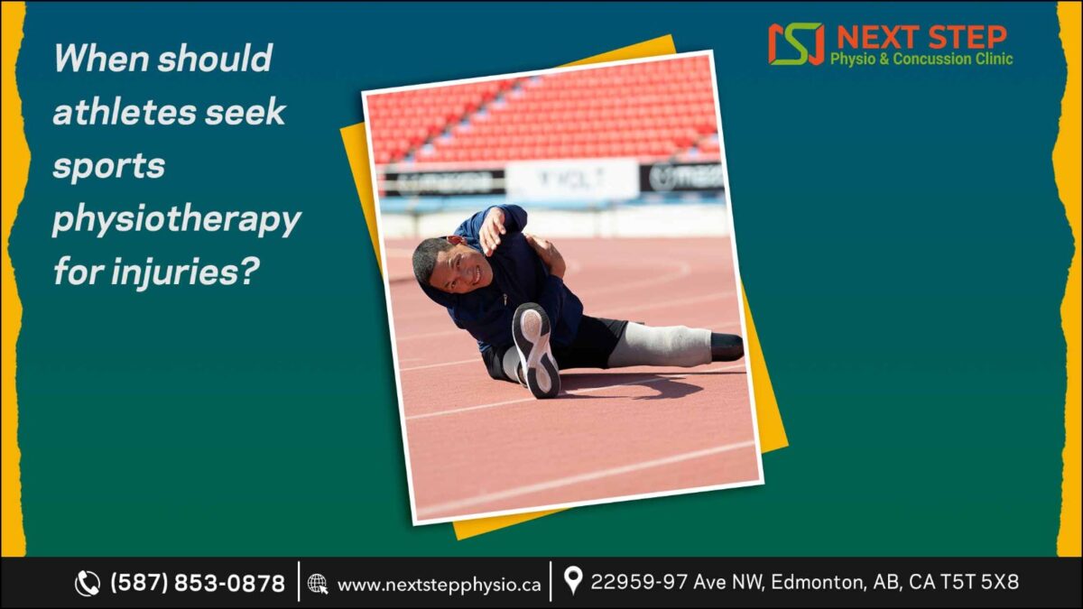 When should athletes seek sports physiotherapy for injuries?