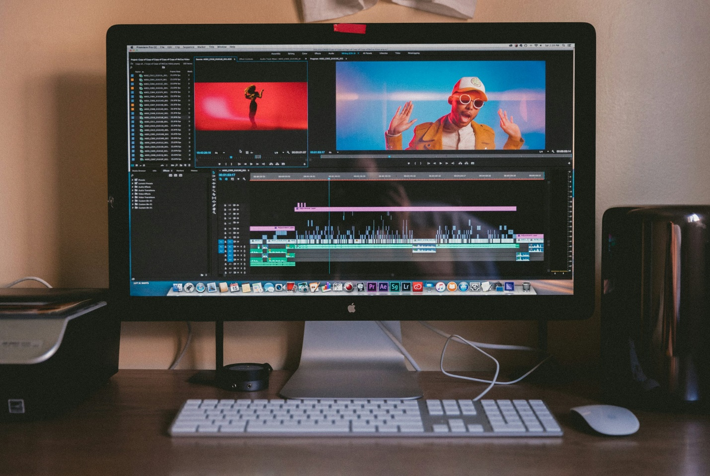 a video being edited on a computer